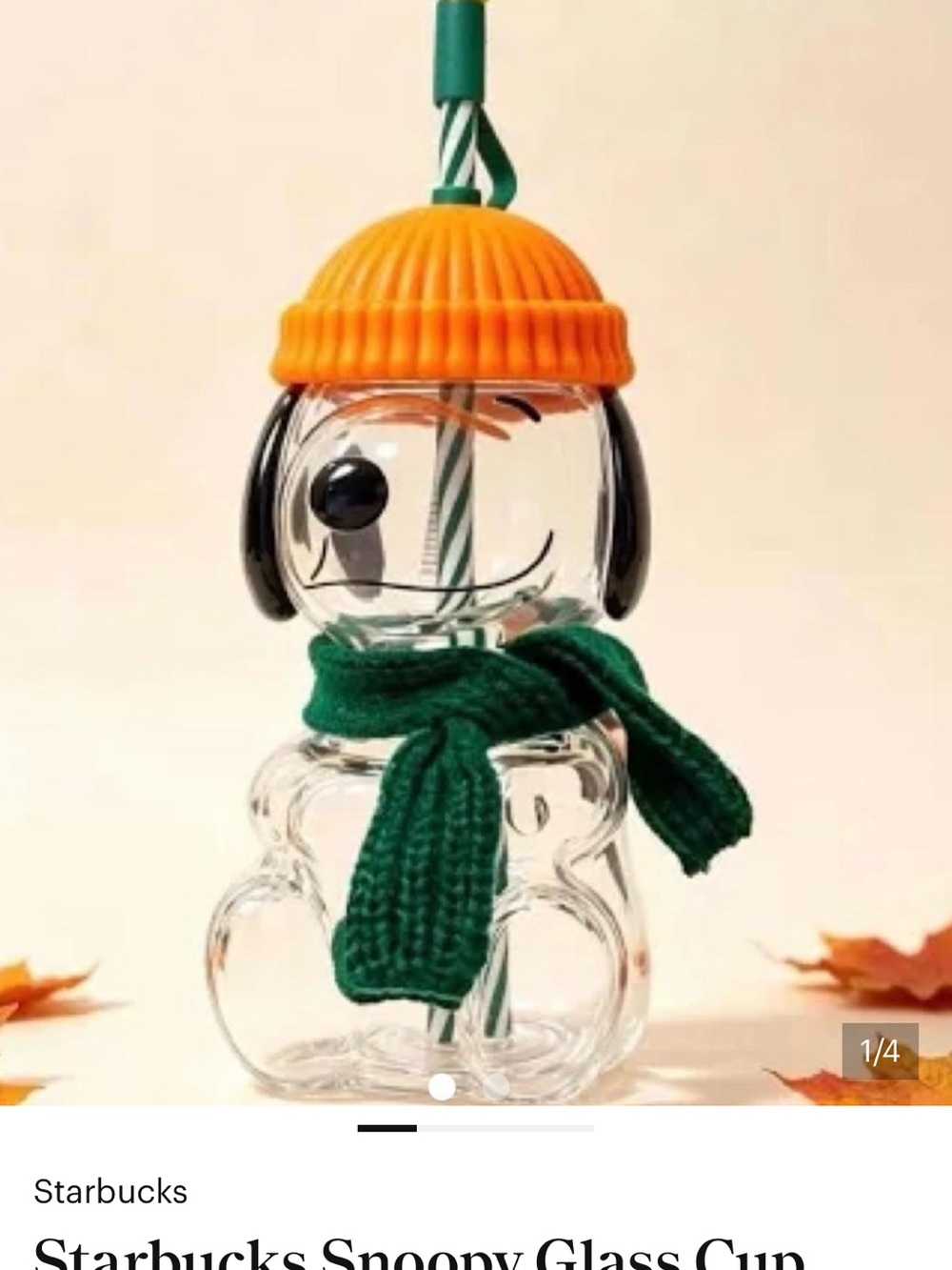 Starbucks Snoopy Glass Cup